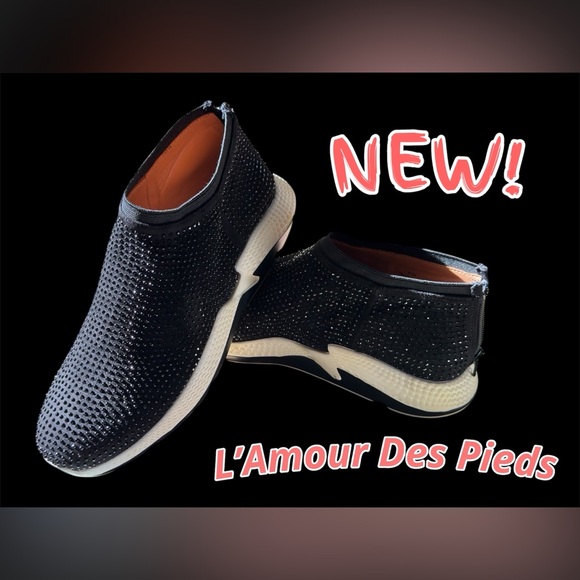 L'Amour Des Pieds Shoes - L'Amour Des Pieds Women's Black Slip-On Athletic Sneakers